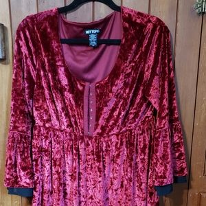 Hot topic wine colored crushed velvet dress